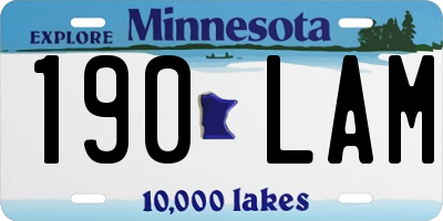 MN license plate 190LAM