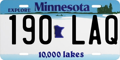 MN license plate 190LAQ