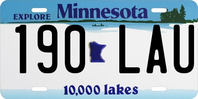 MN license plate 190LAU