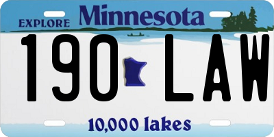 MN license plate 190LAW