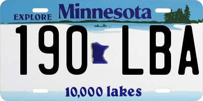 MN license plate 190LBA