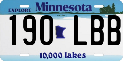 MN license plate 190LBB