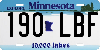 MN license plate 190LBF