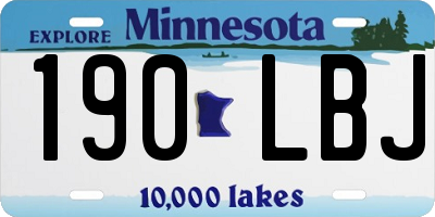 MN license plate 190LBJ