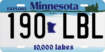 MN license plate 190LBL