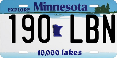 MN license plate 190LBN