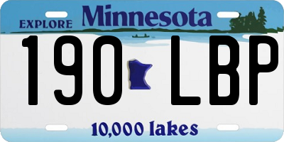 MN license plate 190LBP