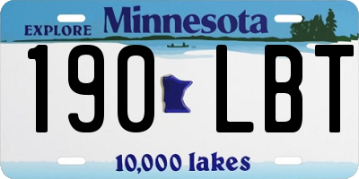 MN license plate 190LBT