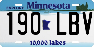 MN license plate 190LBV