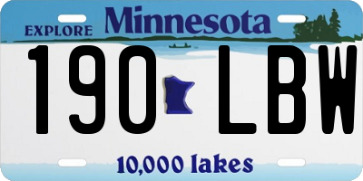 MN license plate 190LBW