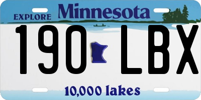 MN license plate 190LBX