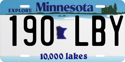 MN license plate 190LBY