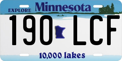 MN license plate 190LCF