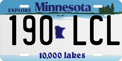 MN license plate 190LCL