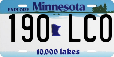 MN license plate 190LCO