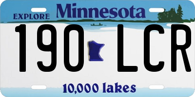 MN license plate 190LCR