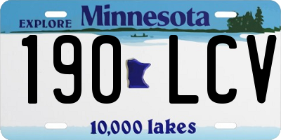 MN license plate 190LCV