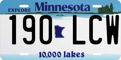 MN license plate 190LCW