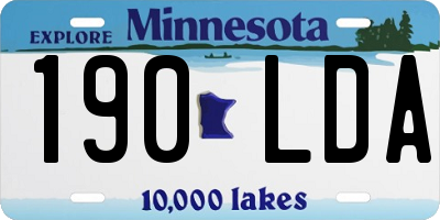 MN license plate 190LDA