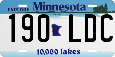 MN license plate 190LDC