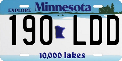 MN license plate 190LDD