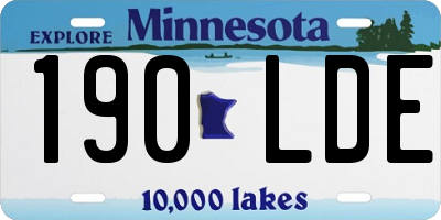 MN license plate 190LDE
