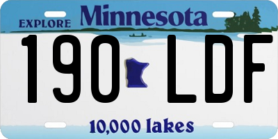 MN license plate 190LDF