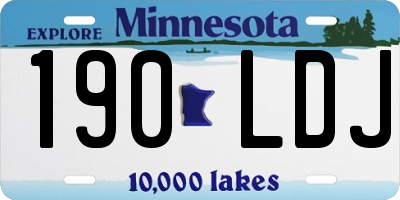 MN license plate 190LDJ
