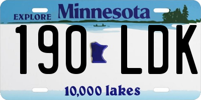 MN license plate 190LDK