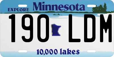 MN license plate 190LDM