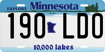 MN license plate 190LDO