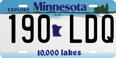 MN license plate 190LDQ