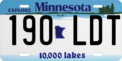 MN license plate 190LDT