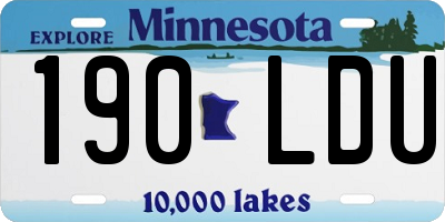 MN license plate 190LDU