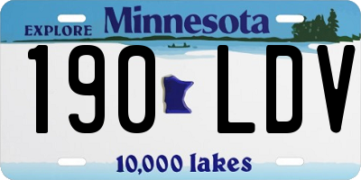 MN license plate 190LDV