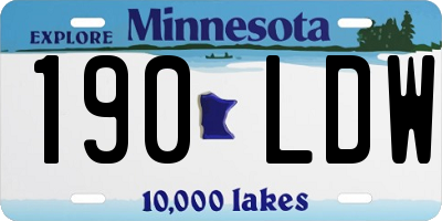 MN license plate 190LDW