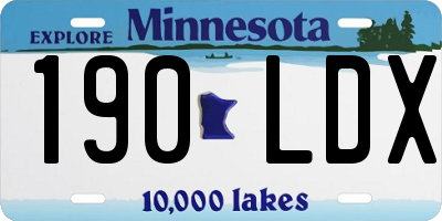 MN license plate 190LDX