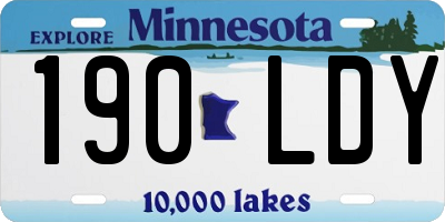 MN license plate 190LDY