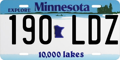 MN license plate 190LDZ