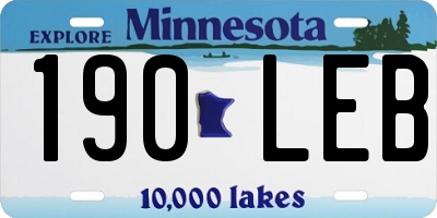MN license plate 190LEB