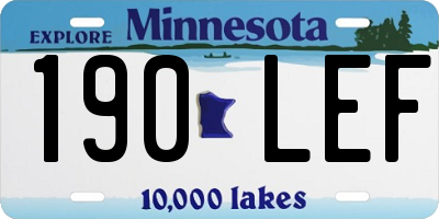 MN license plate 190LEF