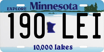 MN license plate 190LEI