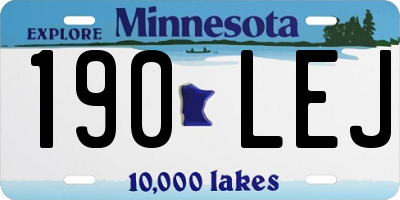 MN license plate 190LEJ