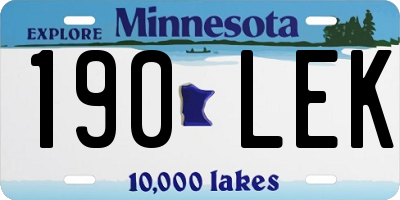 MN license plate 190LEK