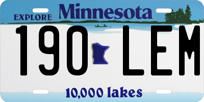 MN license plate 190LEM