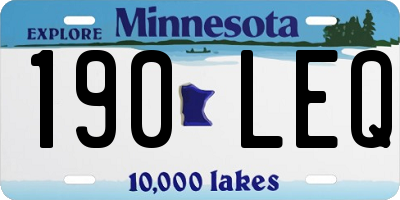 MN license plate 190LEQ