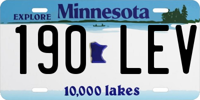 MN license plate 190LEV