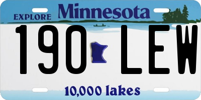 MN license plate 190LEW
