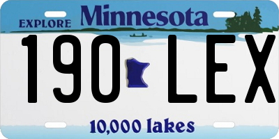 MN license plate 190LEX