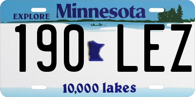 MN license plate 190LEZ